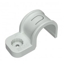 Крепеж-скоба пластиковая односторонняя для прямого монтажа атмосферостойкая серая в гофроящике d25 мм (450шт/кор)  PR13.02545  Промрукав