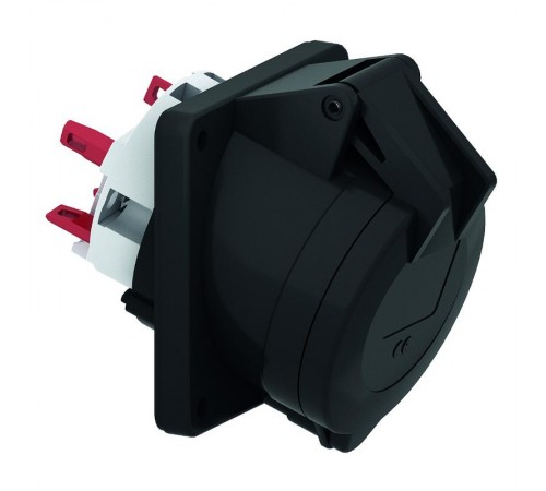 Розетка панельная Schuko 32А 230-380 QC черная IP44 I 120441-Bals I Bals