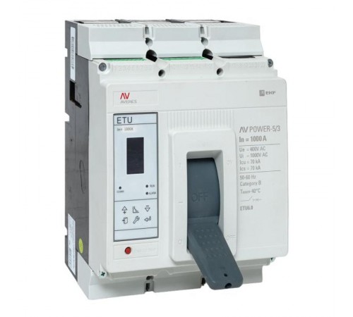 Выключатель автоматический AV POWER-5/3 1000А 70kA ETU6.0 AVERES  mccb-53-1000M-6.0-av  EKF