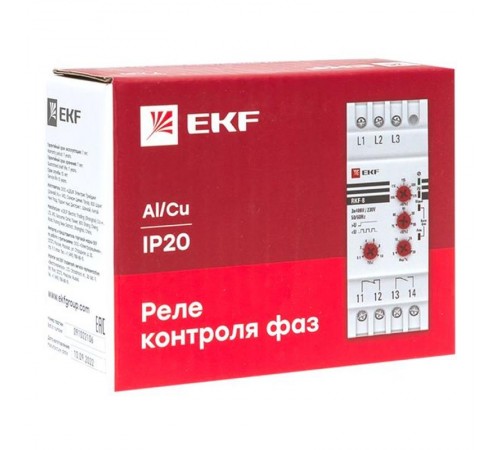 Реле контроля фаз многофункциональное RKF-8 EKF PROxima  rkf-8  EKF