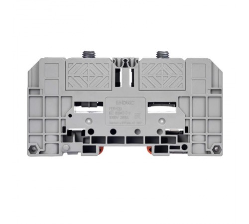 Клемма проходная, болтовой зажим, 2 точки подключения,  120 кв.мм, серая  FER-120  DKC