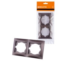 Рамка 2-х постовая горизонтальная шоколад "Лама"  SQ1815-0530  TDM