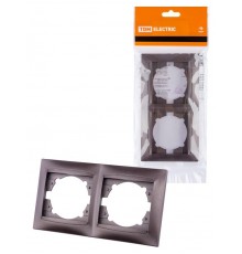 Рамка 2-х постовая горизонтальная шоколад "Лама"  SQ1815-0530  TDM