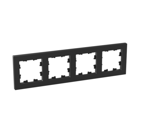 4 - местная рамка, чёрная, пластик Эпика EKF  UP1-FPB-04  EKF