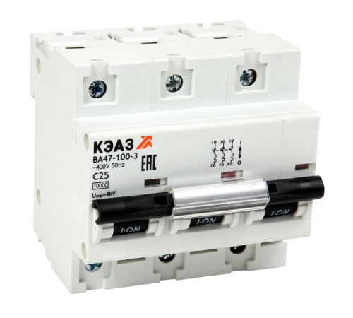Выключатель автоматический трехполюсный ВА47-100-3D32-УХЛ3 (10кА) 318132  КЭАЗ