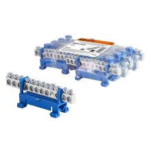 Шина "N" нулевая с изолятором на DIN-рейку 6x9мм стойка мал. 12 групп никелированная  SQ0801-0323  TDM