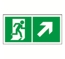 Знак безопасности BL-2010B.E37"Напр. к эвакуационному выходу направо вверх"  a18144  Белый свет