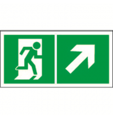 Знак безопасности BL-2010B.E37"Напр. к эвакуационному выходу направо вверх"  a18144  Белый свет