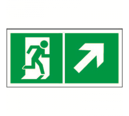 Знак безопасности BL-2010B.E37"Напр. к эвакуационному выходу направо вверх"  a18144  Белый свет