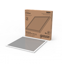 Светильник светодиодный офисный 36W 3100lm 4000K IP20 595*595*19мм призма с выводом кабеля LED 1/4  842123227  Gauss