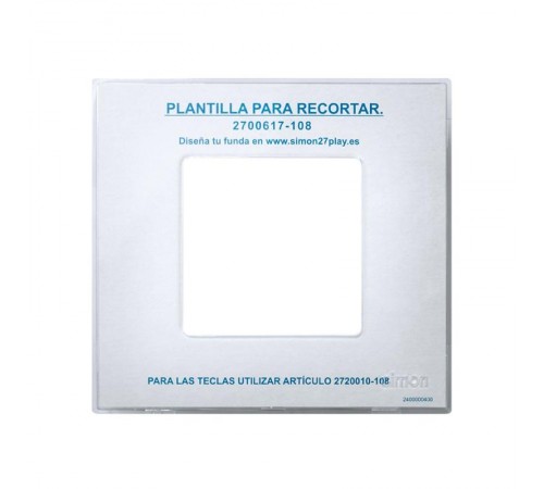 Simon 27 Накладка декоративная на рамку базовую, 1 пост, S27 Play, прозрачный  2700617-108  Simon