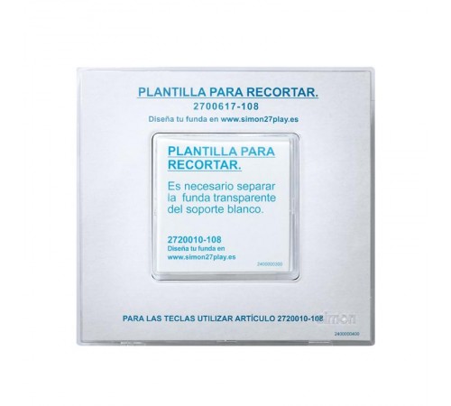 Simon 27 Накладка декоративная на рамку базовую, 1 пост, S27 Play, прозрачный  2700617-108  Simon