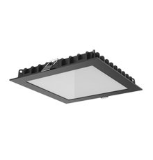 Cветильник светодиодный даунлайт DL-03 квадратный встраиваемый 200*200*25 25W 3000K IP54/IP44 RAL9005 черный мат  V1-R0-T0342-10000-4402530  VARTON