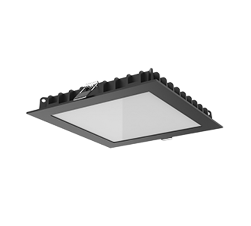 Cветильник светодиодный даунлайт DL-03 квадратный встраиваемый 200*200*25 25W 3000K IP54/IP44 RAL9005 черный мат  V1-R0-T0342-10000-4402530  VARTON