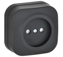 GLORY Розетка без з/к с з/ш о/у 10А РСш20-2-ХЧм черный матовый  ERH13-K02M-10  IEK