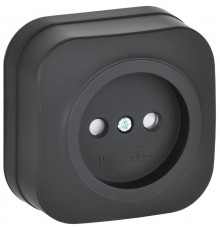 GLORY Розетка без з/к с з/ш о/у 10А РСш20-2-ХЧм черный матовый  ERH13-K02M-10  IEK