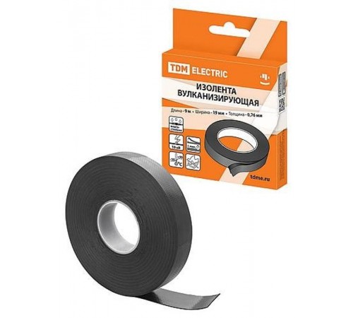 Изолента вулканизирующая 19 мм 9 метров (до 10 кВ)   SQ0526-0604  TDM