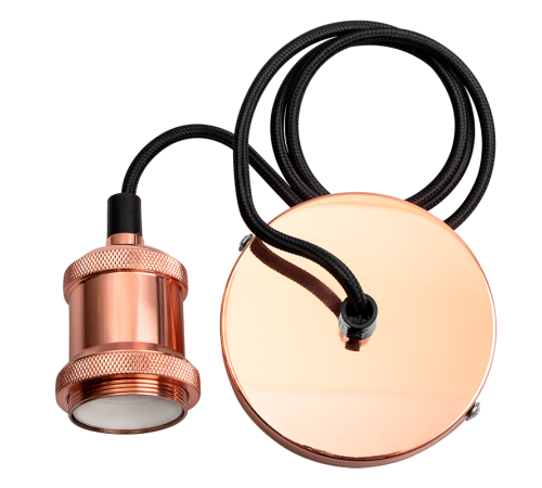 Патрон декоративный с проводом RETRO PLC 01 E27 230V/1M Rose gold  .5015975  Jazzway