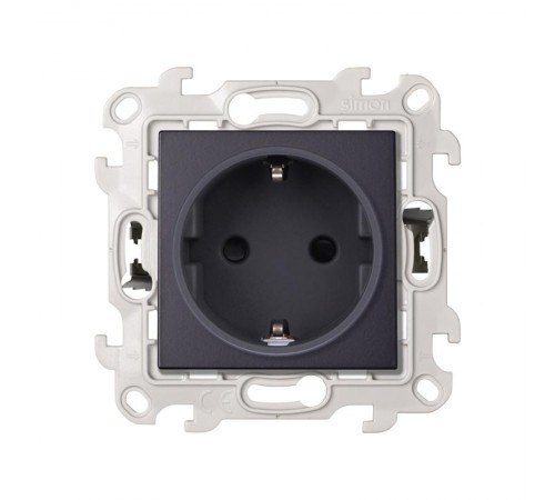 Simon 24 Графит Розетка 2К+З со шторками Push&Go  2420432-038  Simon
