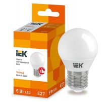 Лампа светодиодная LED 5Вт Е27 220В 3000К G45 шар  LLE-G45-5-230-30-E27  IEK