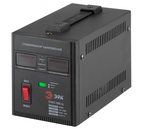 Стабилизатор напряжения СНПТ-500-Ц   переносной, ц.д., 140-260В/220/В, 500ВА (8/144) Б0020157  ЭРА