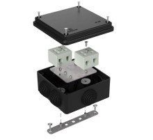 Коробка огнестойкая для о/п 40-0300-FR10.0-4 Е15-Е120 RAL9005 100х100х50 (14 шт/кор) черная  40-0300-9005-FR10.0-4  Промрукав