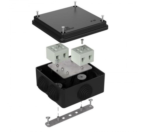 Коробка огнестойкая для о/п 40-0300-FR10.0-4 Е15-Е120 RAL9005 100х100х50 (14 шт/кор) черная  40-0300-9005-FR10.0-4  Промрукав