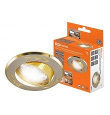 Светильник точечный встраиваемый под лампу поворотный СВ 02-01 MR16 50Вт G5.3 матовый никель/золото  SQ0359-0001  TDM