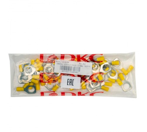 Наконечник с отверстием под винт и изолир.фланцем 2.5-6мм.кв. 12.2мм.  2C12P  DKC