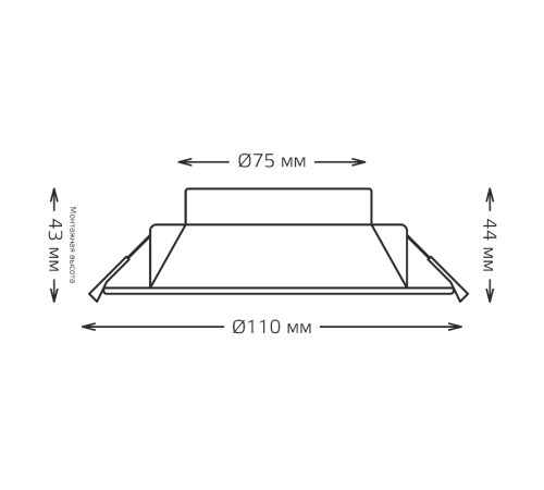 Светильник  Basic Downlight круг 9W 720lm 4000K 185-250V IP54 110*44 белый LED 1/40  9033420209  Gauss