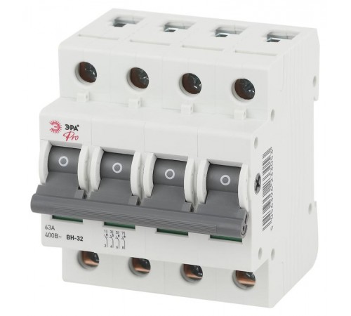Выключатель нагрузки модульный (мини-рубильник) Pro ВН-32 4P 63A (3/45/1260) Pro  Б0048889  ЭРА