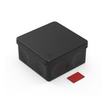 Коробка распределительная двухкомп безгалог (HF) черная 100х100х50 с противопож пластиной (66шт/уп)  60-0300-9005-ПП  Промрукав