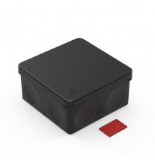 Коробка распределительная двухкомп безгалог (HF) черная 100х100х50 с противопож пластиной (66шт/уп)  60-0300-9005-ПП  Промрукав