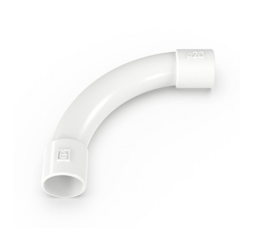 Соединитель угловой белый d20 мм (50шт/450шт уп/кор)  PR13.0463  Промрукав