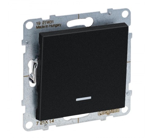 SUNO Выключатель 16АХ 250В с индикацией. Безвинтовые зажимы. Цвет "Антрацит"  721414  Legrand