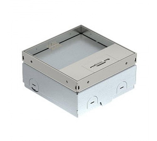 Лючок UDHOME-ONE с розетками (крышка - выемка 15 мм) 140х140х75-105 мм, нагрузка 1529 кг нерж. сталь  7368290  OBO Bettermann