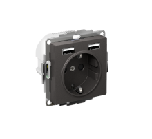 AtlasDesign Базальт Розетка 16А с 2 USB A+A, 5В/2,4А, 2х5В/1,2А, механизм  ATN001430  SE