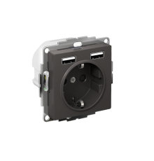 AtlasDesign Базальт Розетка 16А с 2 USB A+A, 5В/2,4А, 2х5В/1,2А, механизм  ATN001430  SE