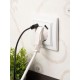 Минск Розетка 1-местная СП с/з 16А белая с защ. штор. с 2 USB 2,1А   ERR16-028-100-2USB  EKF