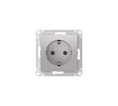 AtlasDesign Алюминий Розетка с заземлением, 16А, механизм, быстрозажимные клеммы  ATN000343S  SE
