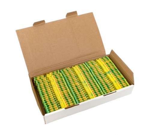 Клеммная колодка пружинная 4 Push-in 4 вывода земля PIT-4-4-pe  EKF