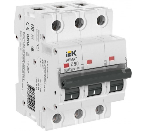 Выключатель автоматический трёхполюсный M10N 3P Z 50А 10кА ARMAT  AR-M10N-3-Z050  IEK