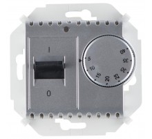 Simon 15 Алюминий Регулятор для тёплого пола, с зондом, 16А, 230В, 3600Вт, 5-40град, IP20  1591775-033  Simon