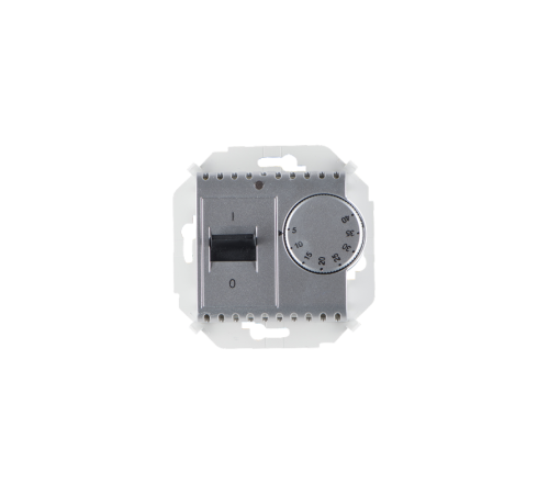 Simon 15 Алюминий Регулятор для тёплого пола, с зондом, 16А, 230В, 3600Вт, 5-40град, IP20  1591775-033  Simon