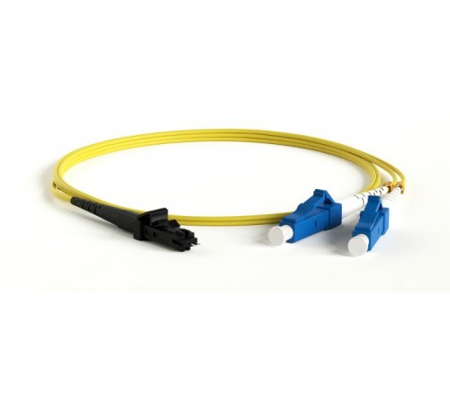 Патч-корд FC-D2-9-LC/UR-MTRJM/UR-H-1M-LSZH-YL волоконно-оптический (шнур) SM 9/125 (OS2), MTRJ(папа)-LC, 2.0 мм, duplex, LSZH, 1 м  28186  Hyperline
