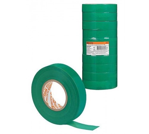 Изолента ПВХ 0,15х19 мм Зеленая 25 м  SQ0526-0084  TDM