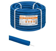 Труба гофрированная ПНД d 20 с зондом (25 м) легкая 350Н синяя ТDM  SQ0413-2522  TDM