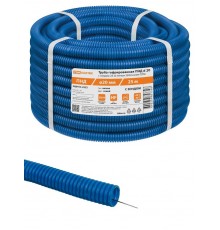 Труба гофрированная ПНД d 20 с зондом (25 м) легкая 350Н синяя ТDM  SQ0413-2522  TDM