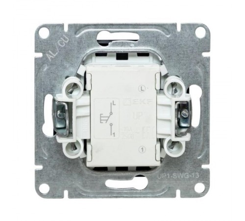 Механизм выключателя, одноклавишный, кнопочный, графит Эпика  UP1-SWG-13 EKF