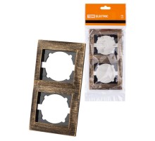 Рамка 2-х постовая вертикальная старинная бронза "Лама"  SQ1815-0779  TDM